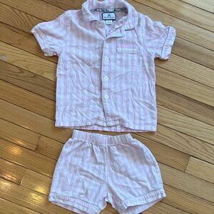Pink Stripe Short-Sleeve Pajama Set for Kids by Petite Plume